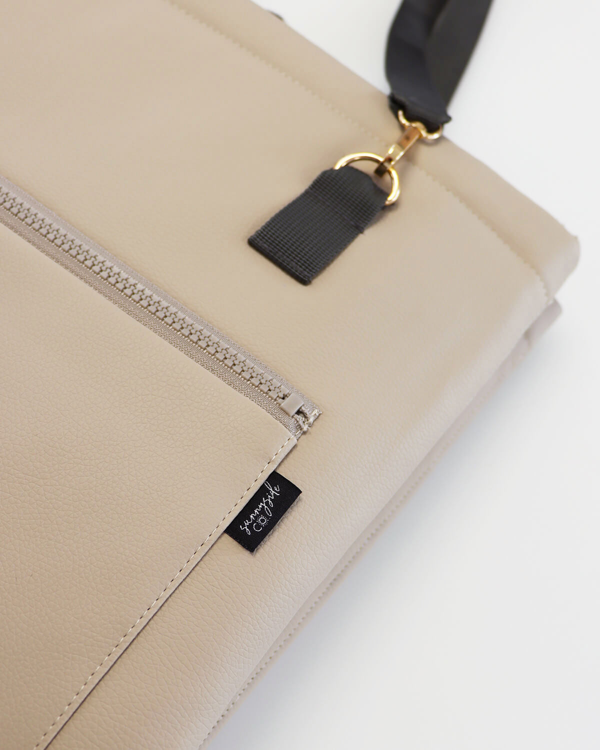 The Original Faux Leather Mat Bag - BEIGE