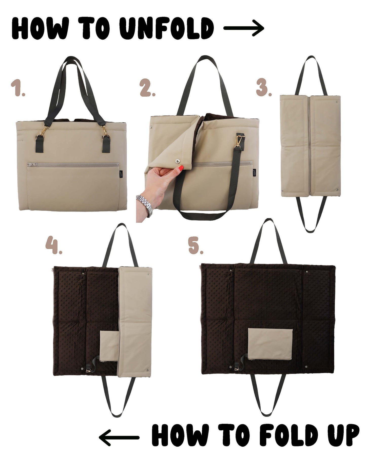 The Original Faux Leather Mat Bag - BEIGE