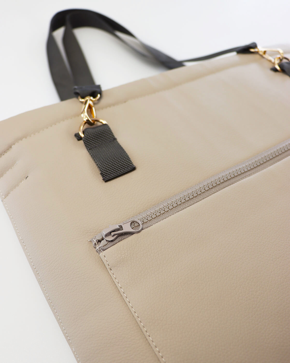 The Original Faux Leather Mat Bag - BEIGE