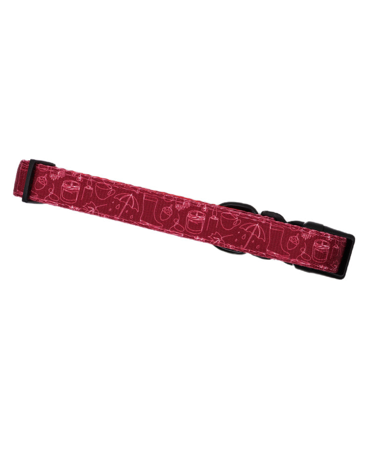 Collar - Burgundy Doodles