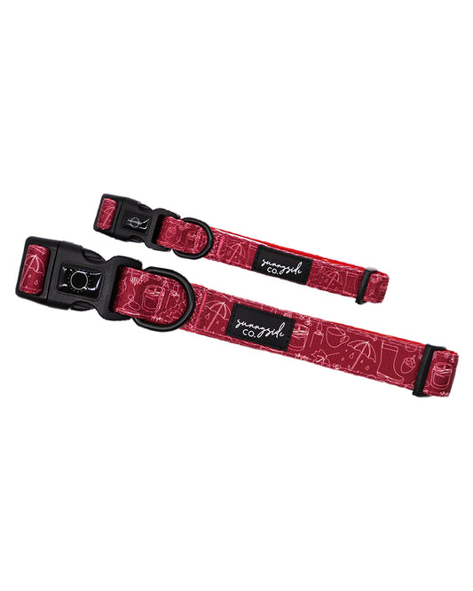 Collar - Burgundy Doodles
