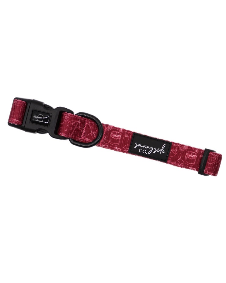 Collar - Burgundy Doodles