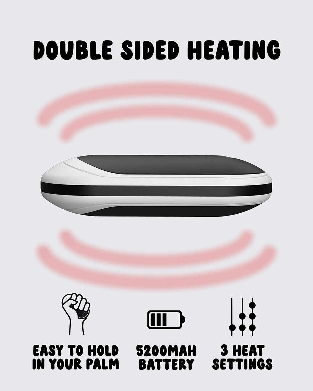 Rechargeable Hand Warmer - BLACK
