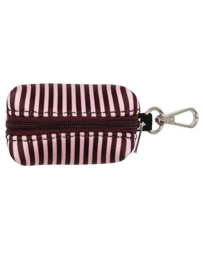 Poo Bag Holder - Burgundy Stripes