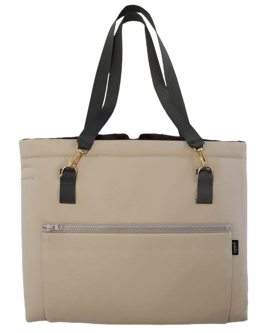 The Original Faux Leather Mat Bag - BEIGE