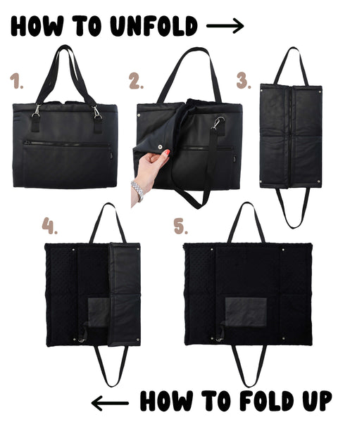 The Original Faux Leather Mat Bag - BLACK