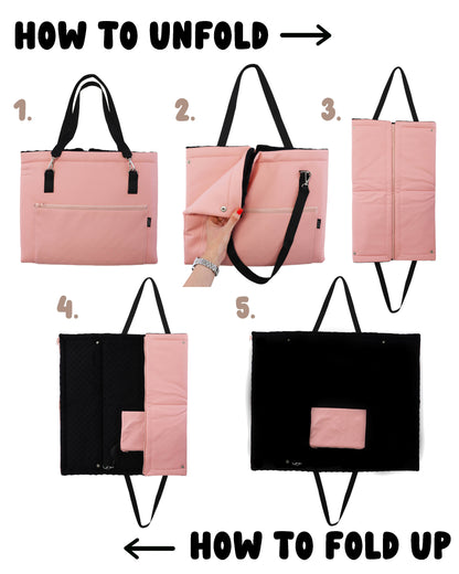 The Original Faux Leather Mat Bag - PINK