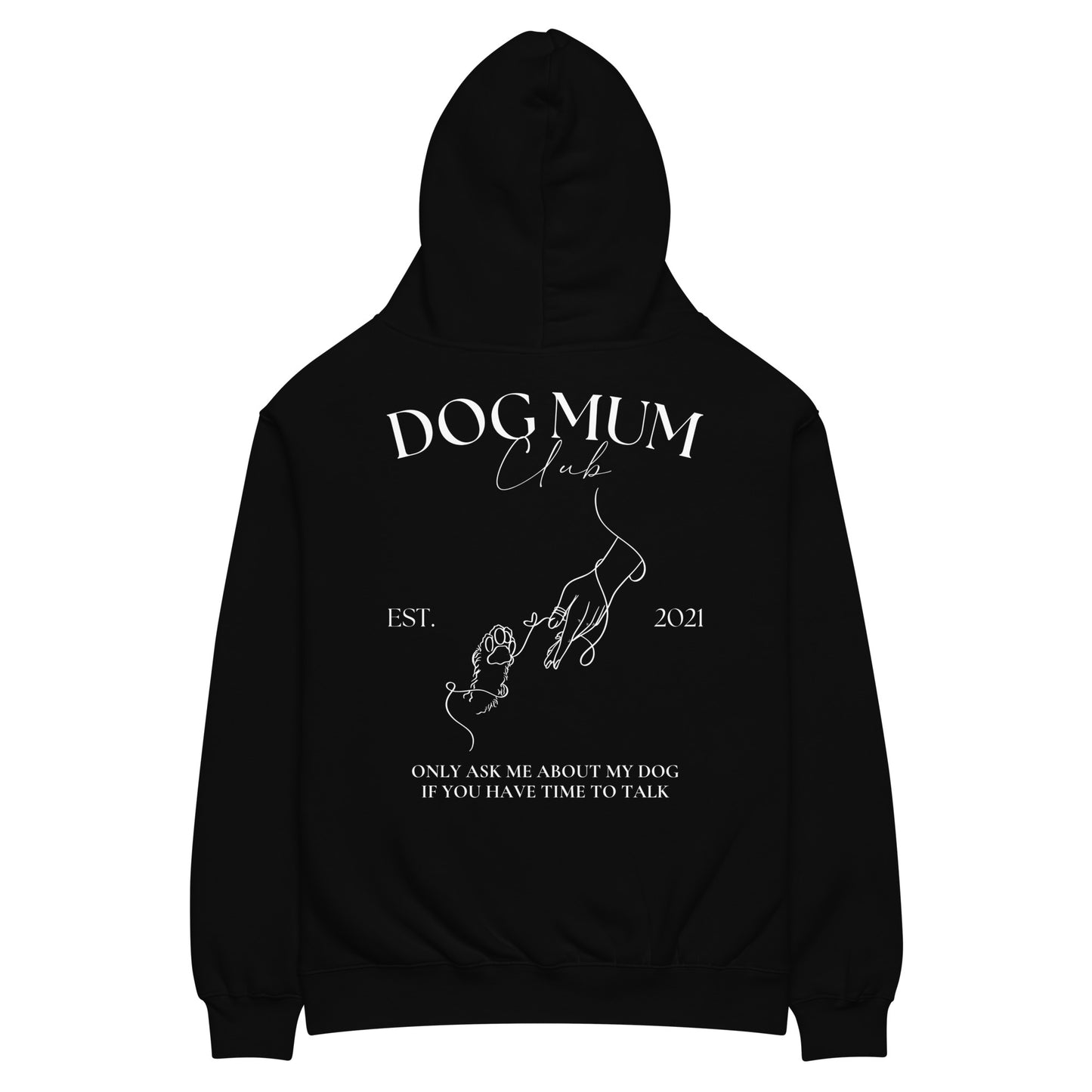 Oversized 'DOG Mum Club' Hoodie - Black