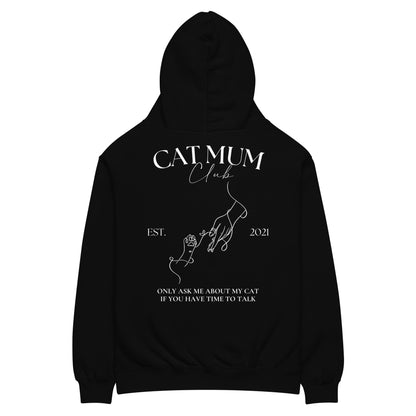 Oversized 'CAT Mum Club' Hoodie - Black