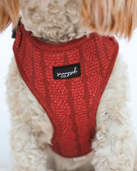 Adjustable Harness - Stitched with Love - BERRY RED
