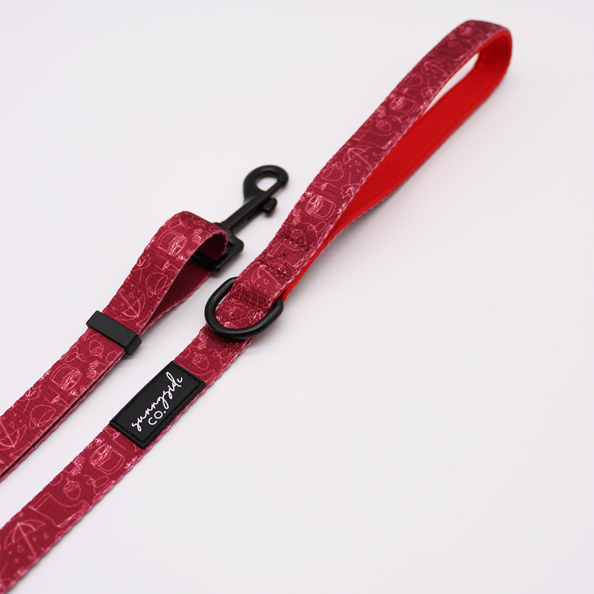 Adjustable Lead - Burgundy Doodles