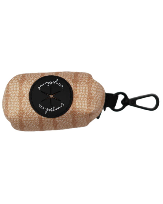 Poo Bag Holder - Stitched with Love - GOLDEN BEIGE